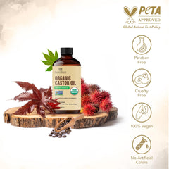 Botanic Hearth aceite de ricino en cabello para nutrir intensamente.