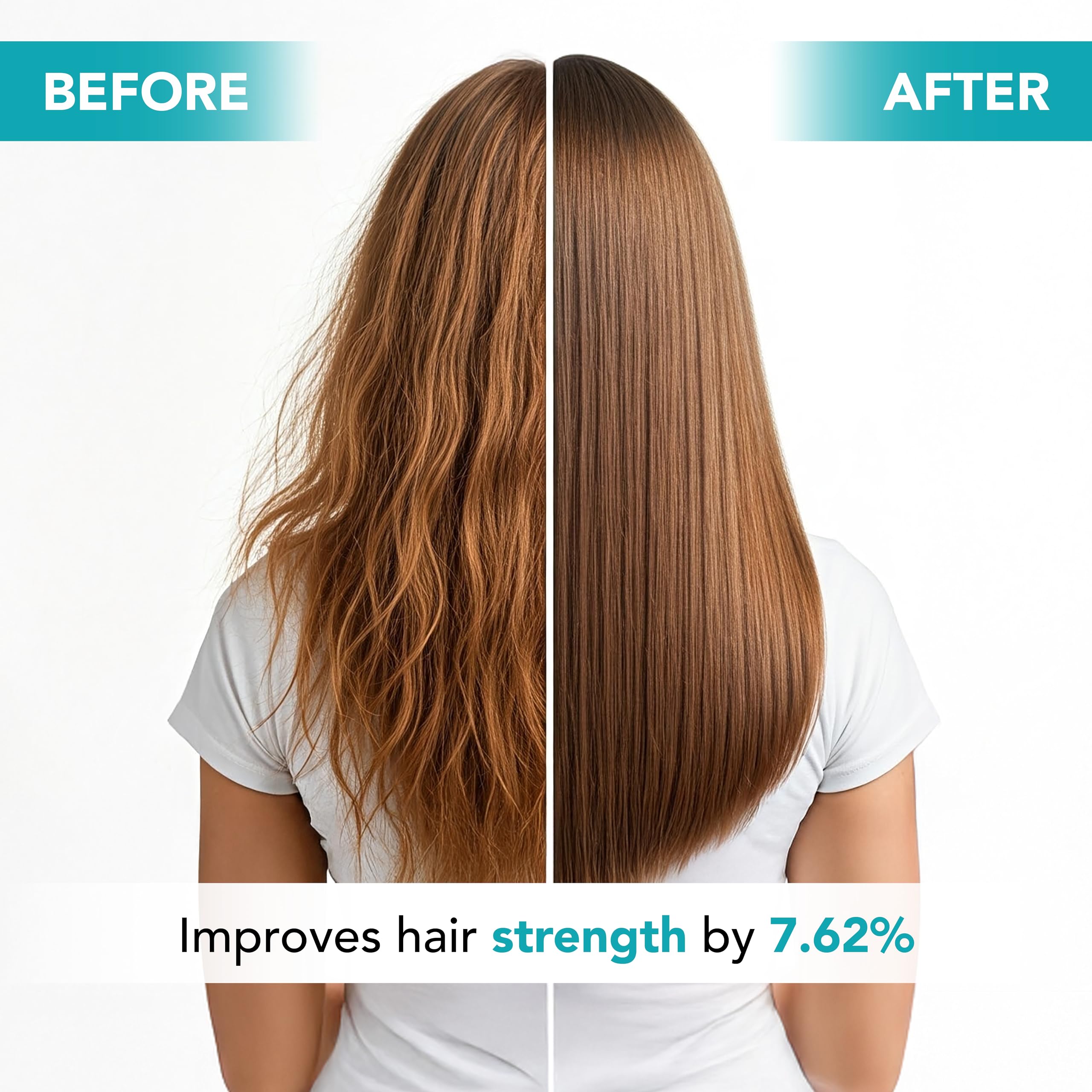Shiny, healthy-looking strands after lightweight hydration from Botanic Hearth formula