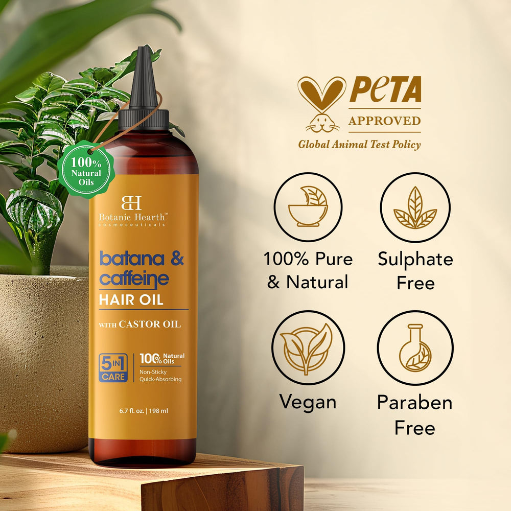 Botanic Hearth caffeine oil scalp balance image suggests refreshed scalp