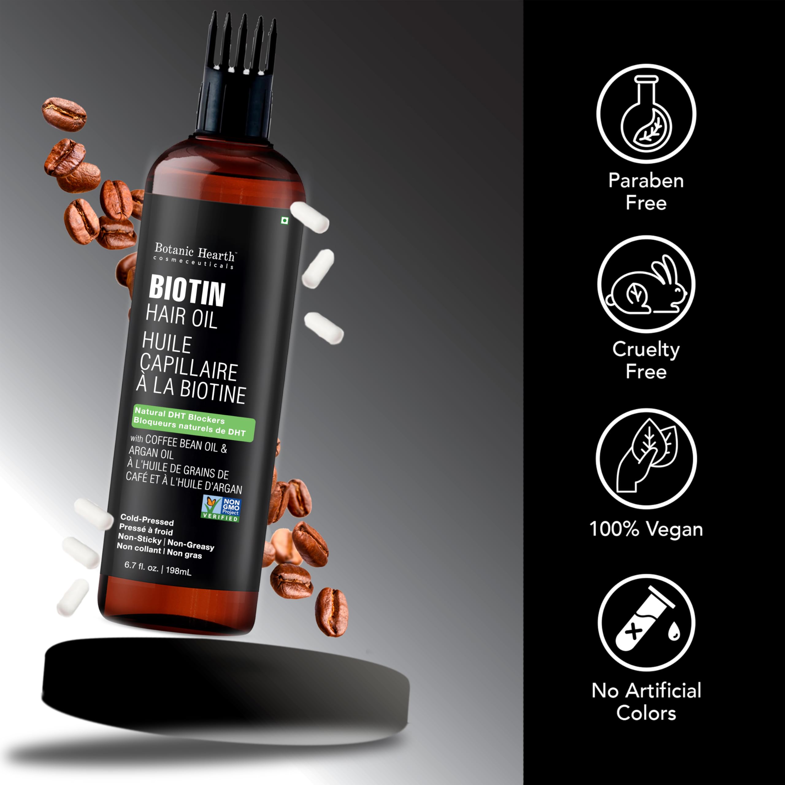 Cruelty-free logo signaling ethical, gentle hair care from Botanic Hearth