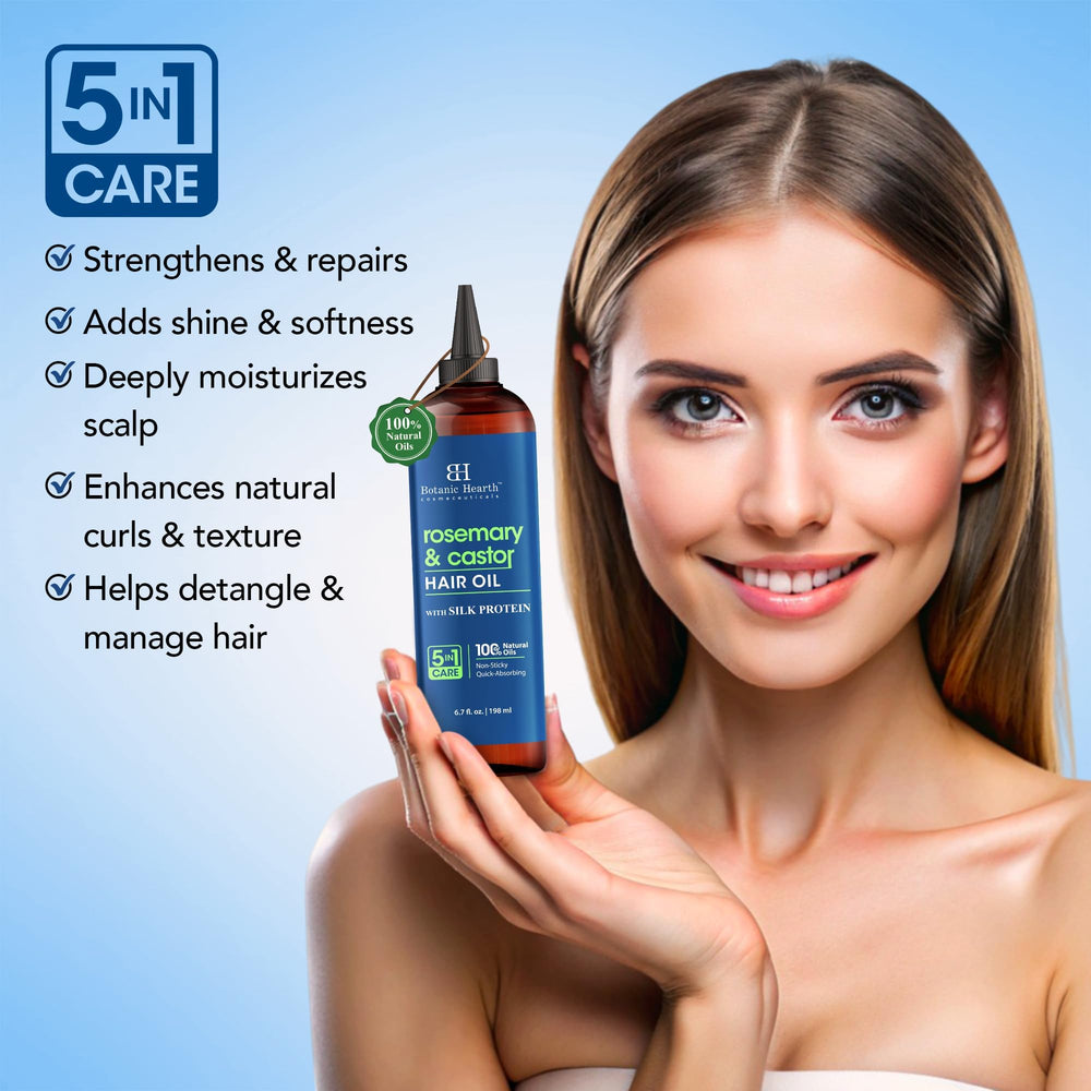 Botanic Hearth frizz control oil demonstrating smoother, manageable hair