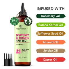 Botanic Hearth hair oil dropper applying oil for even distribution.