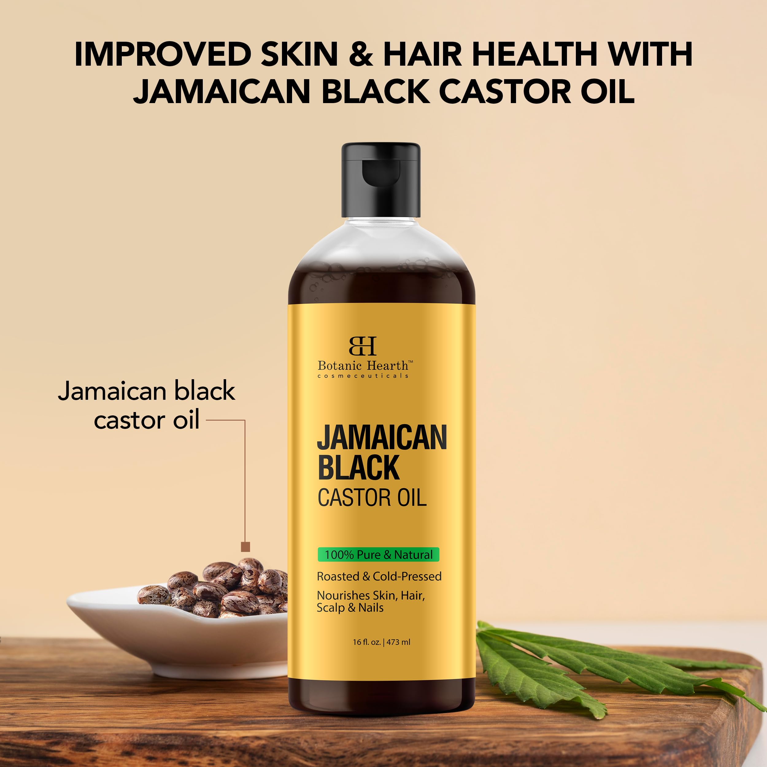 Botanic Hearth Massage Oil close-up shows a golden hue and smooth finish for skin care.