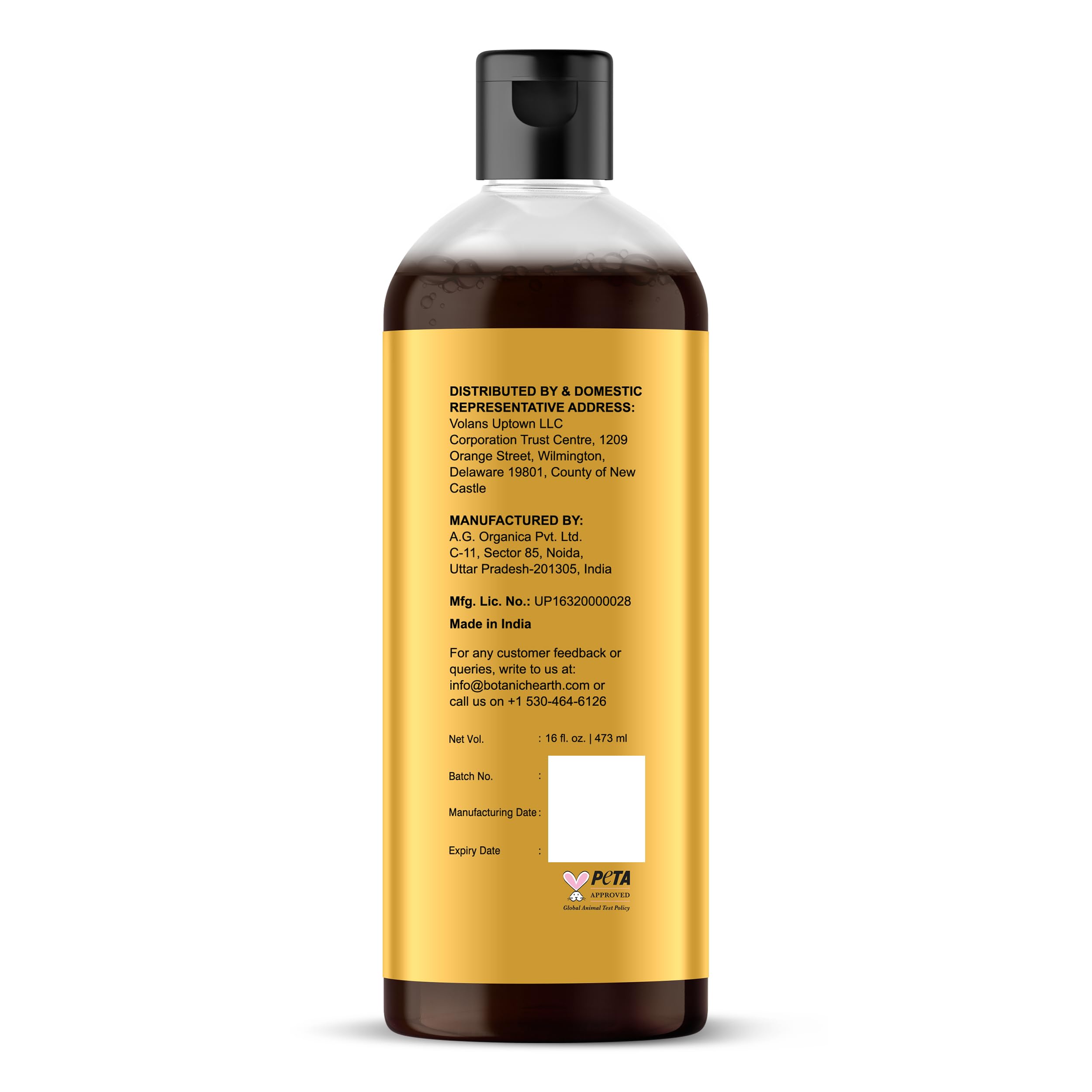 Botanic Hearth Massage Oil label emphasizes cruelty-free status and suitability for all skin types.
