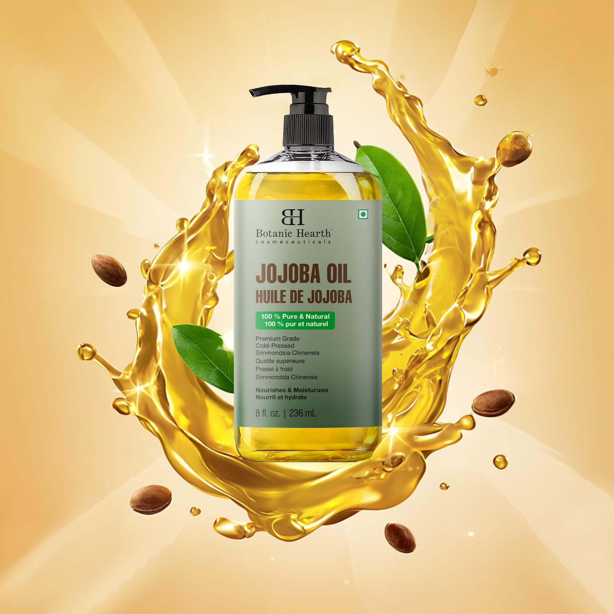 Botanic Hearth natural-oils pour-action scene for smooth, relaxing massages.