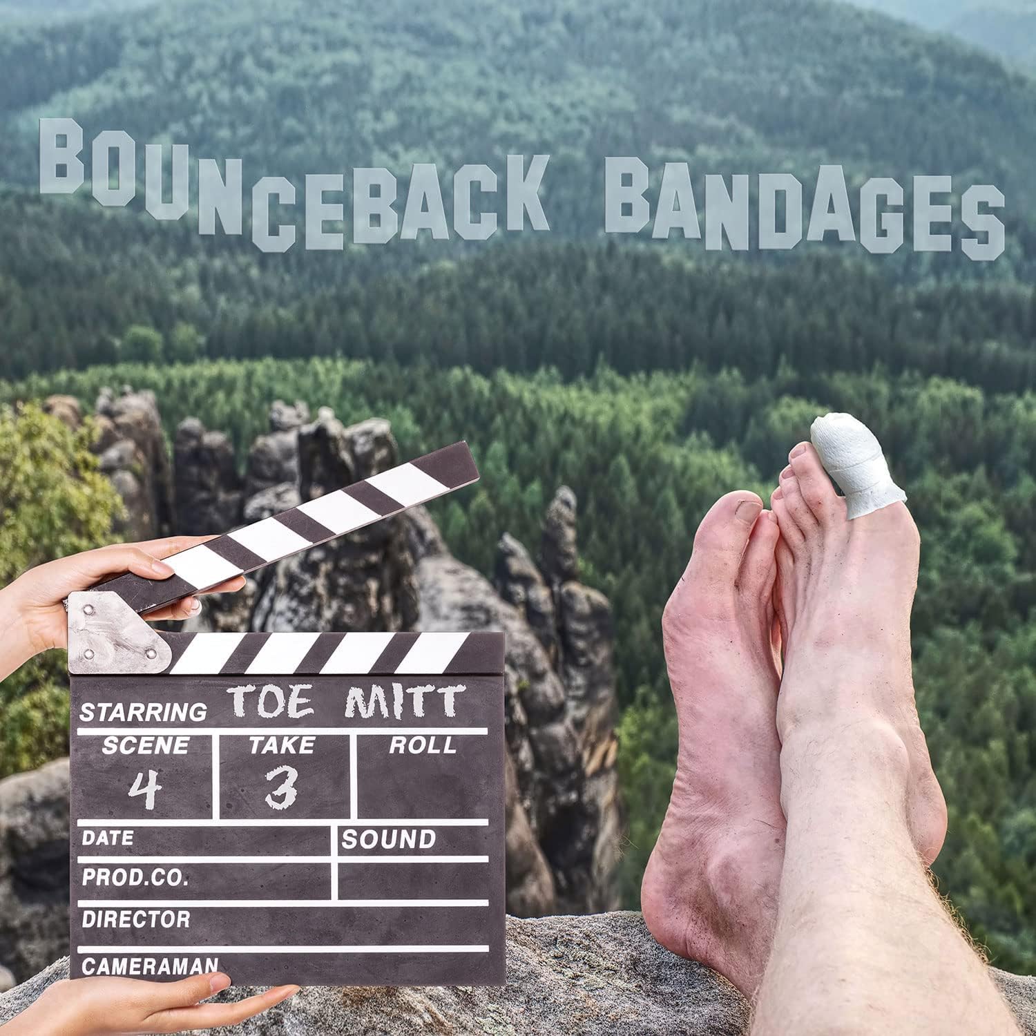 BounceBack MediMitt close-up shows pad and bandage design details.