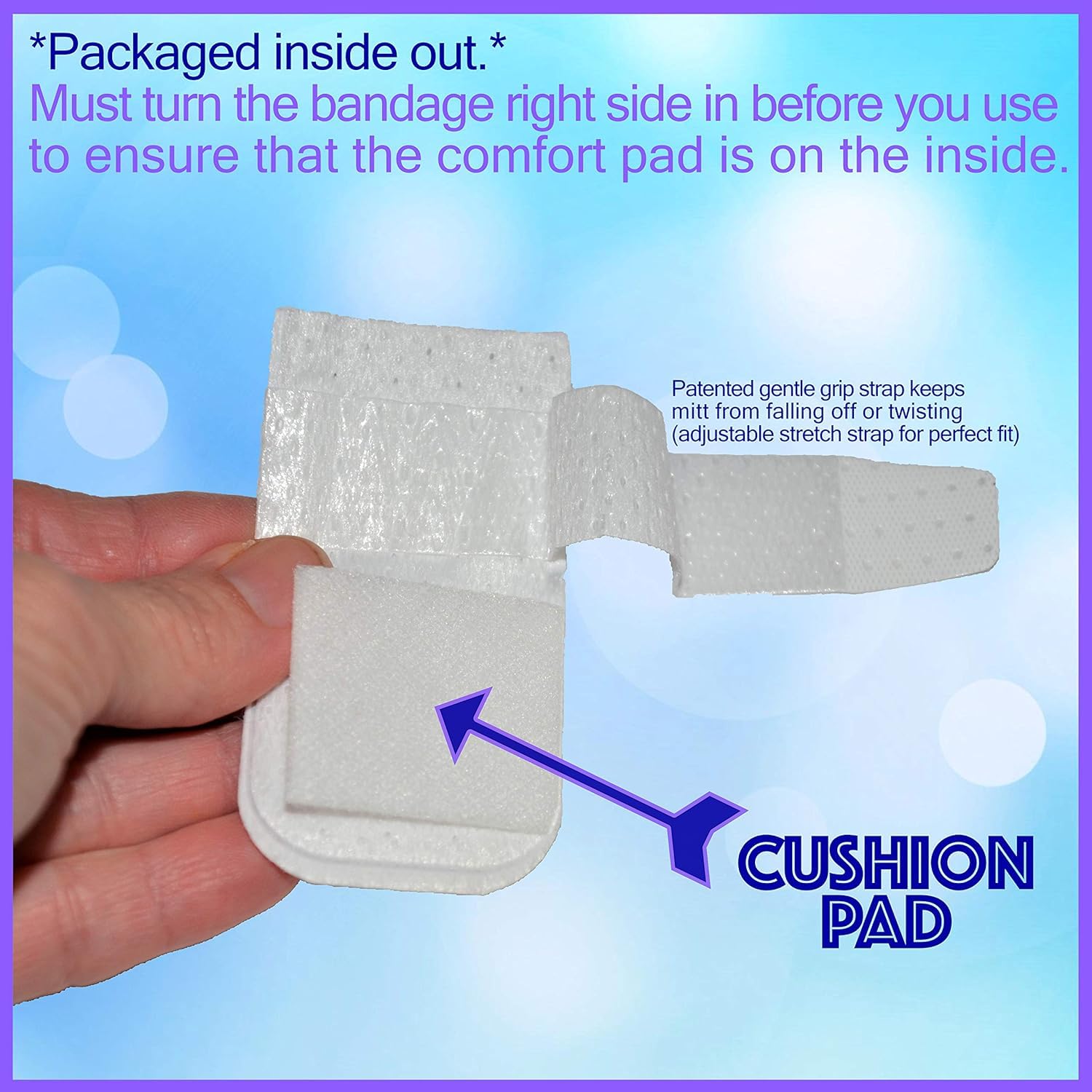 BounceBack MediMitt pack contains 10 bandages for convenient toe care.
