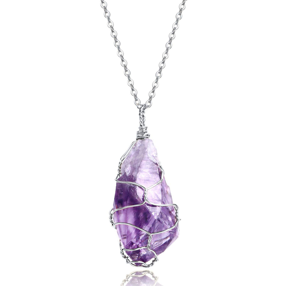 BoutiqueLovin purple amethyst pendant with raw natural stone for authentic style.