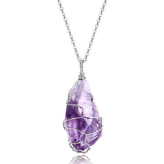 BoutiqueLovin purple amethyst pendant with raw natural stone for authentic style.