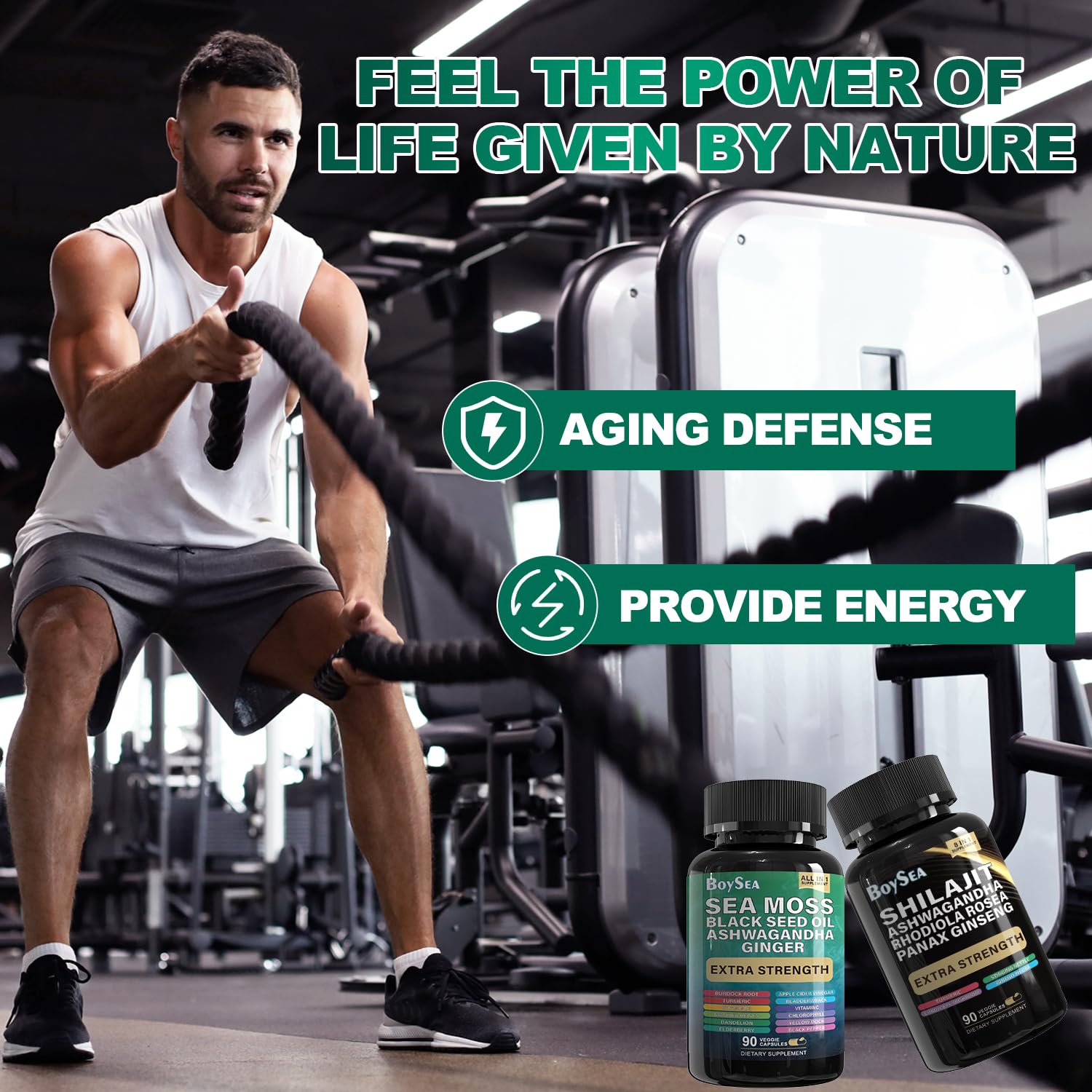 All-in-one bundle emphasizes convenience and a broad nutrient blend for daily use.