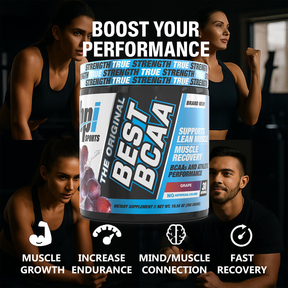 Grape-flavored Best BCAA blended for crisp, refreshing hydration.