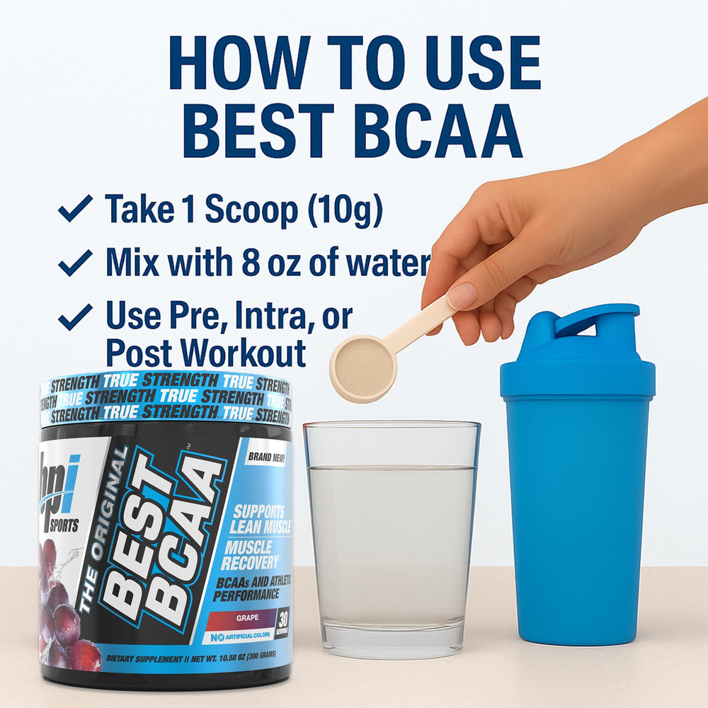 Post-workout recovery scenario with Best BCAA for lean support.
