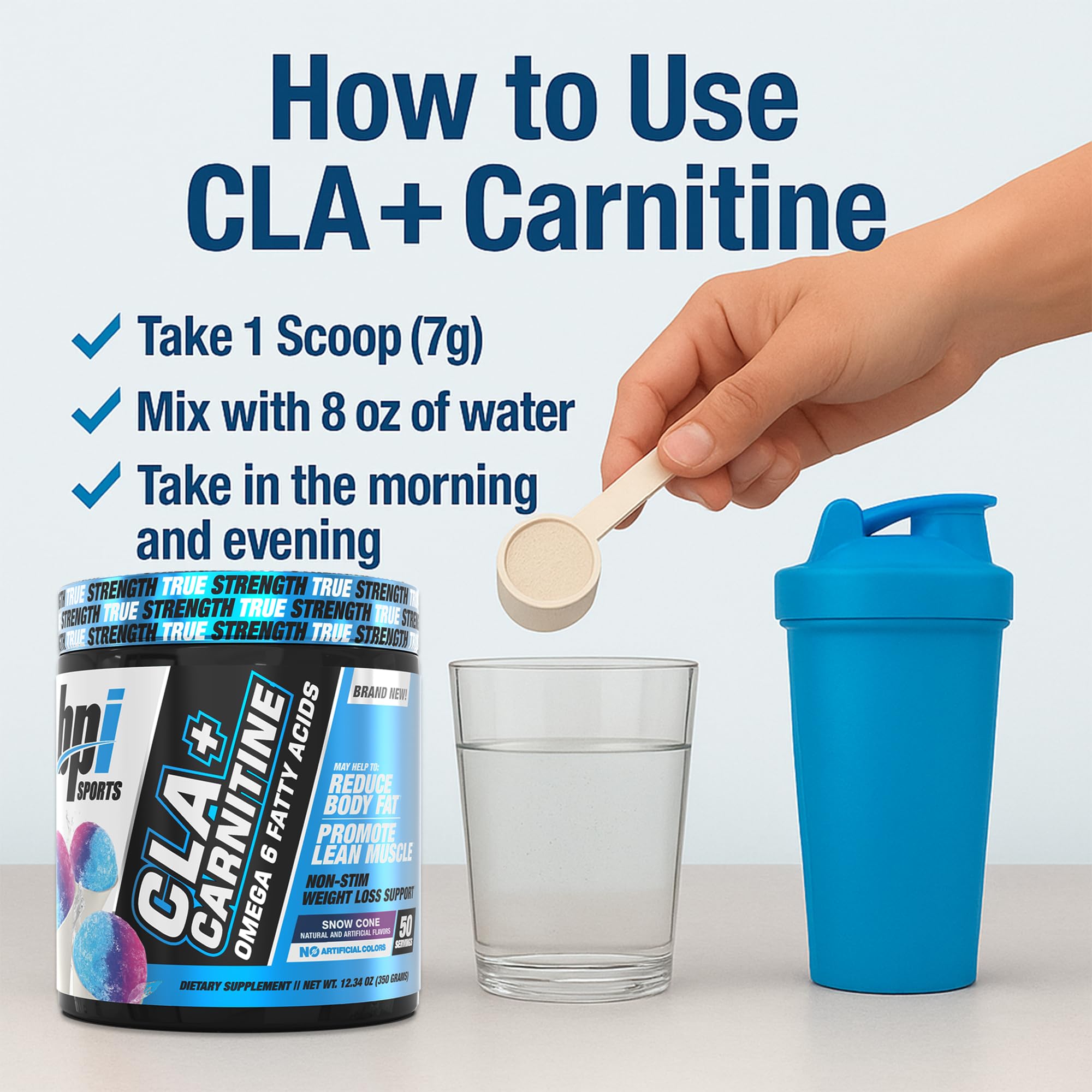 BPI Sports CLA+Carnitine icon graphic highlights fat-to-energy concept.