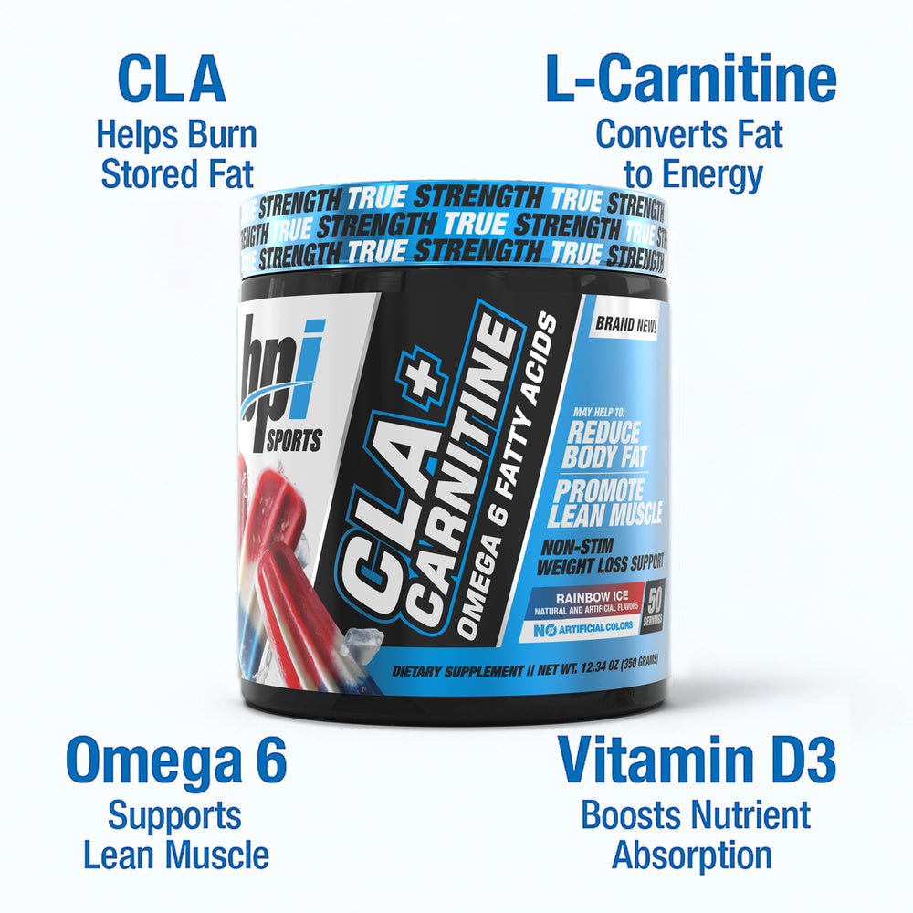 BPI Sports CLA+Carnitine scoop for quick servings