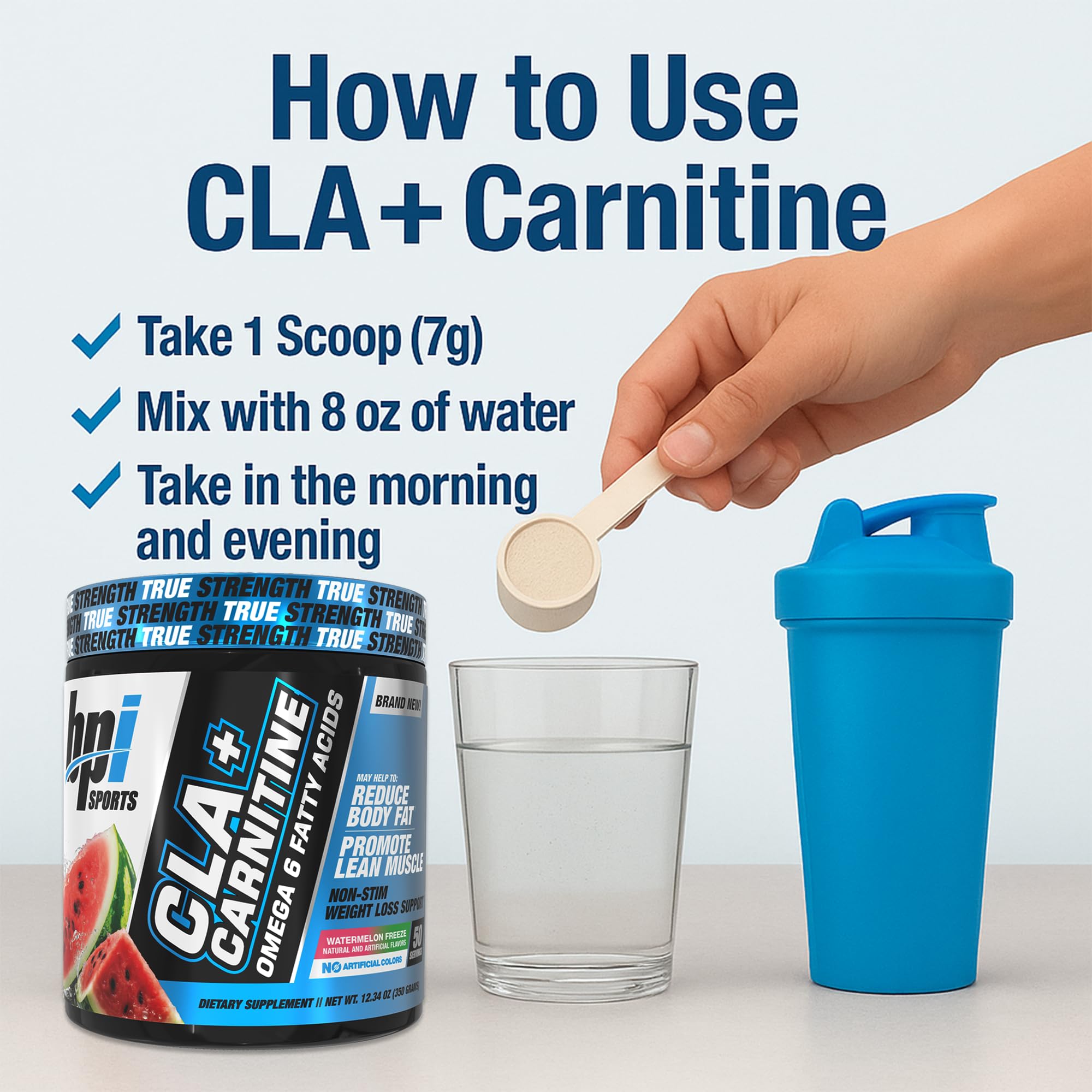 BPI Sports CLA+Carnitine Watermelon Freeze logo emphasizes flavor appeal.