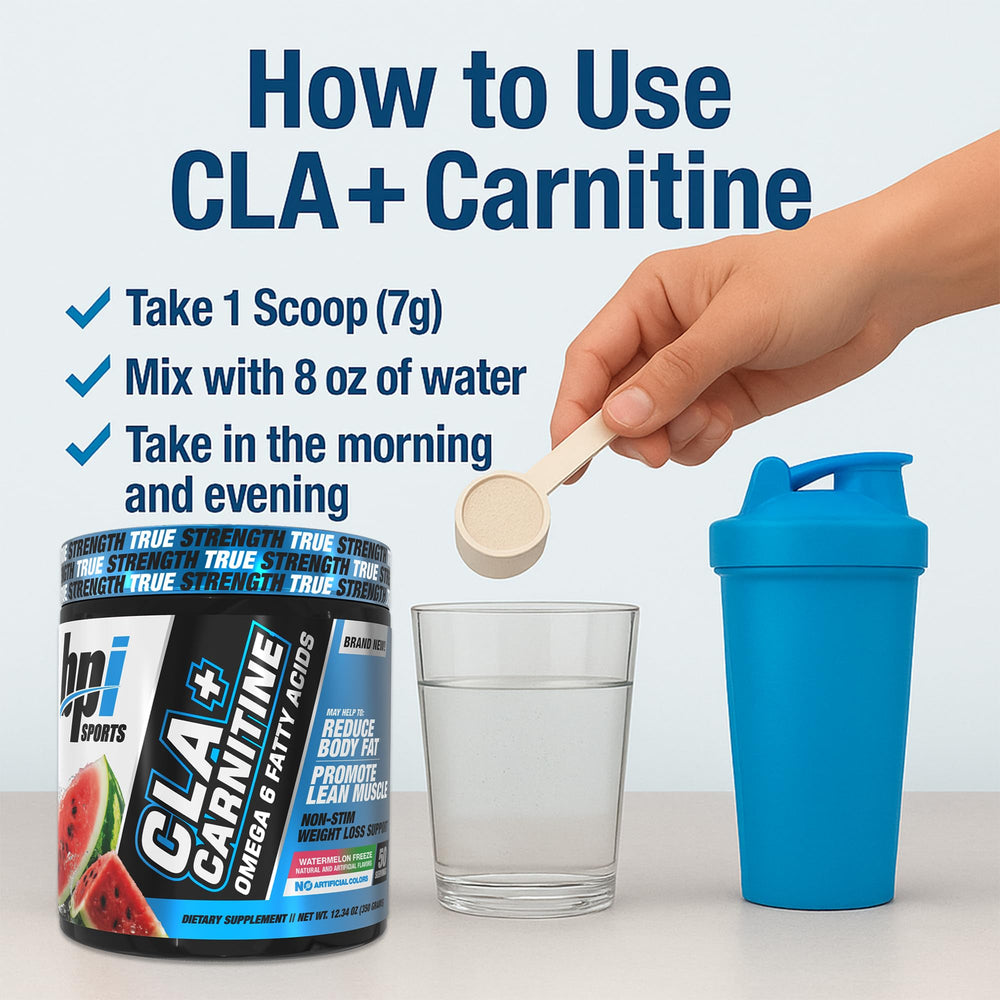 BPI Sports CLA+Carnitine Watermelon Freeze logo emphasizes flavor appeal.