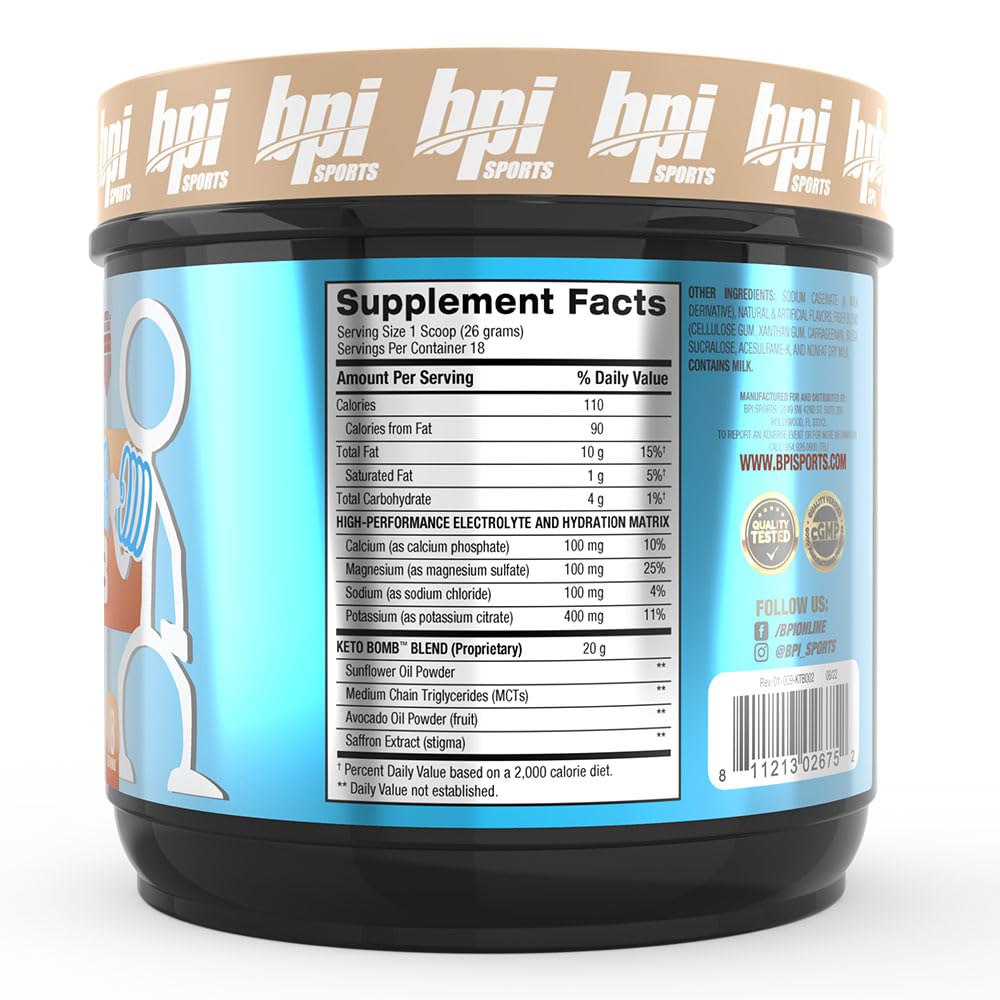 Nutrition panel on Keto Bomb highlighting minerals and no-sugar formula