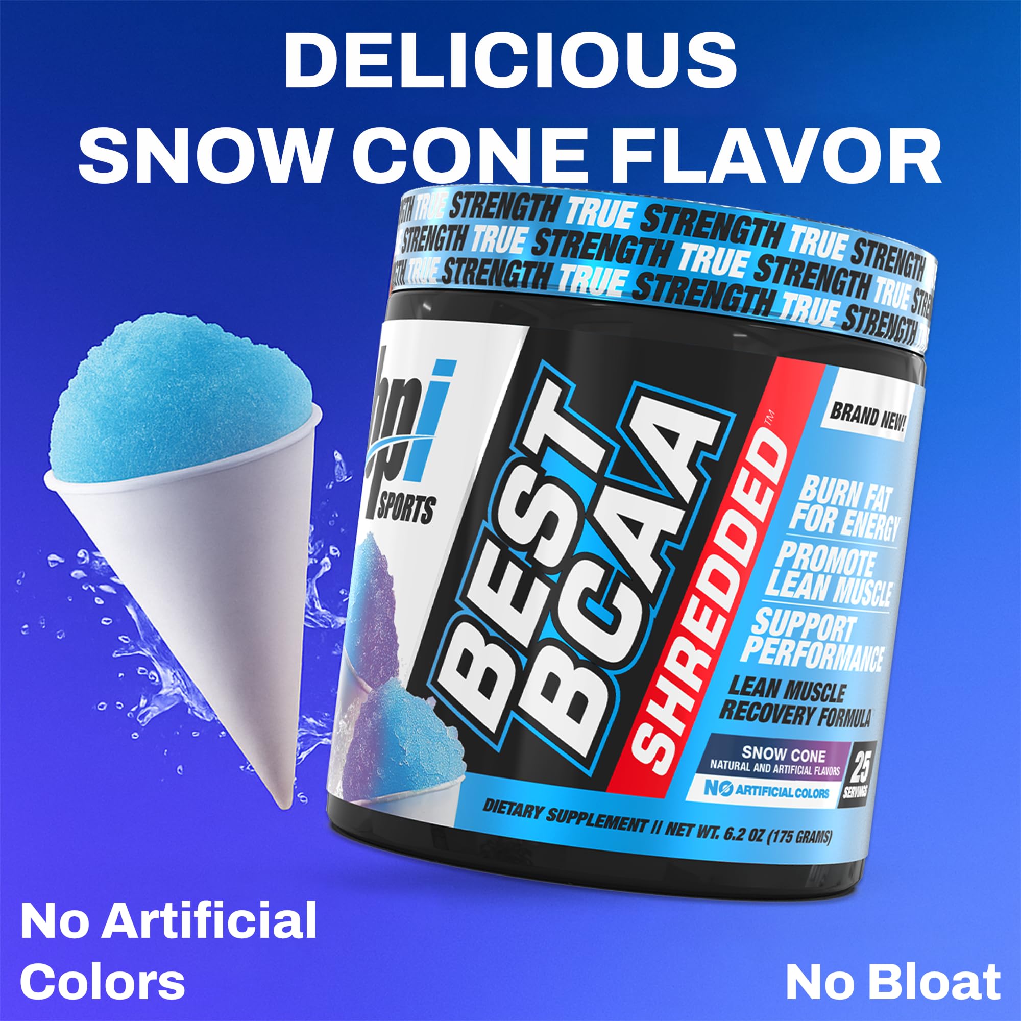 BPI Sports Best BCAA Shredded powder scoop for quick, caffeine-free post-workout refueling.