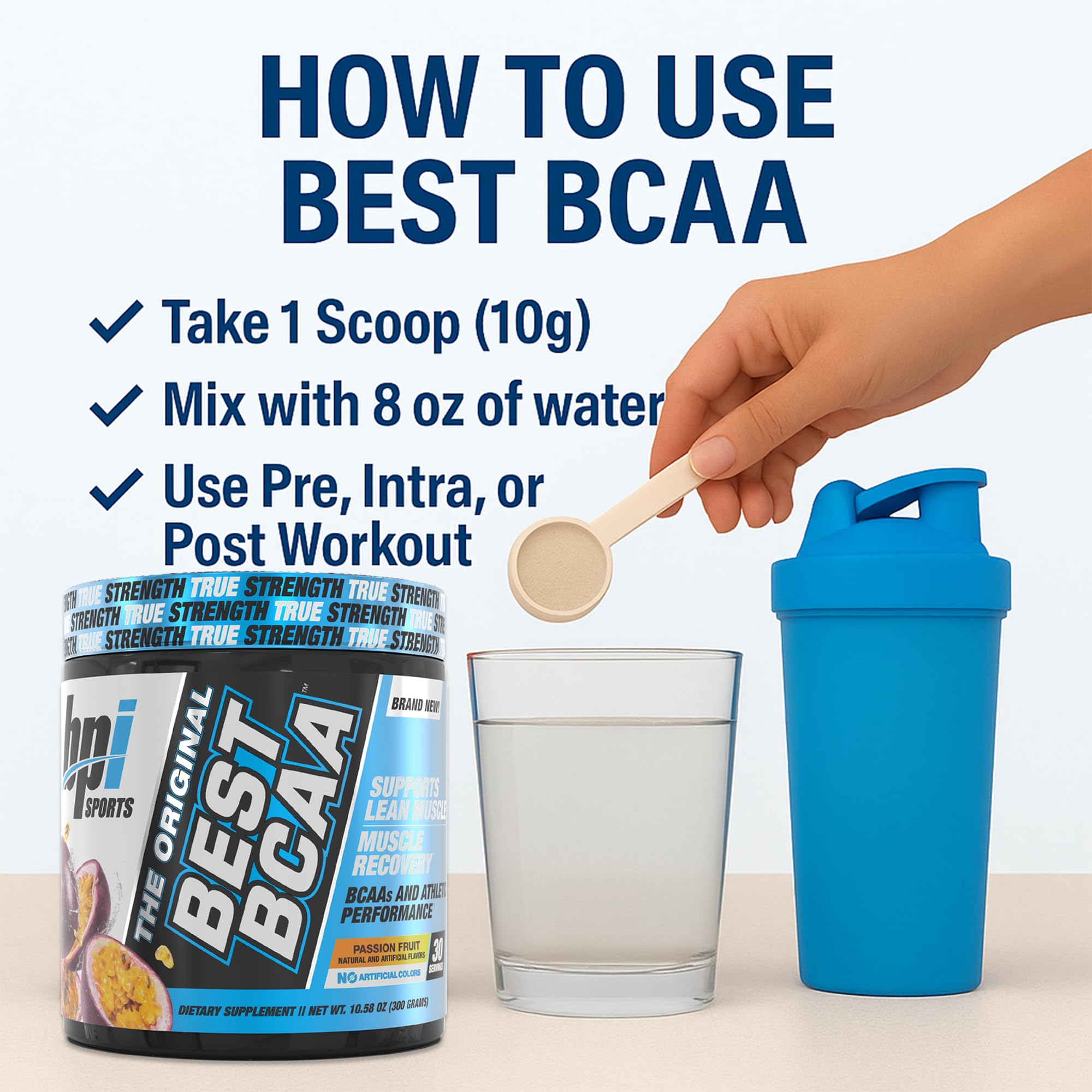 Pre-workout bottle ready for performance support with Best BCAA.