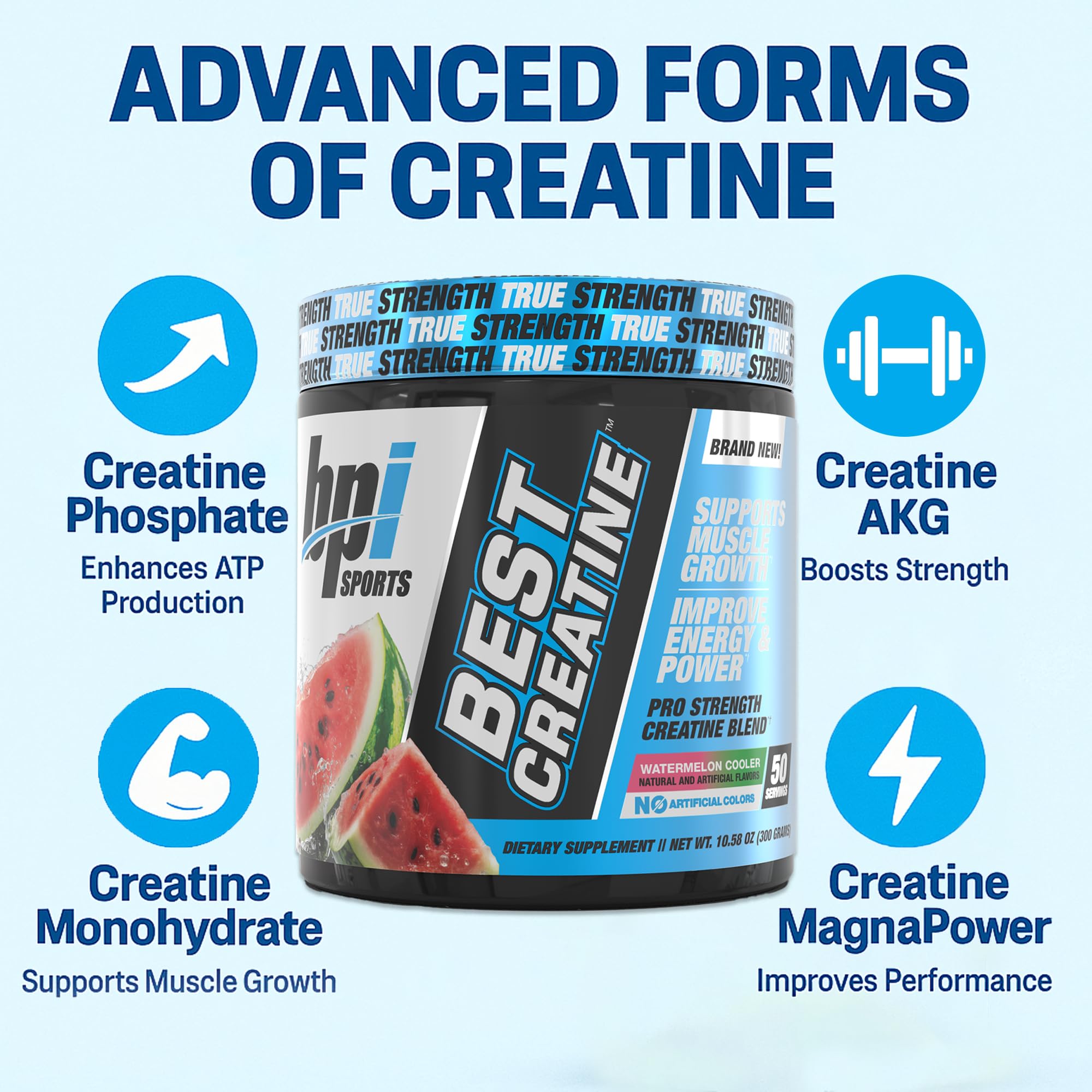 BPI Sports Best Creatine label closeup showcasing ingredients and Himalayan salt.