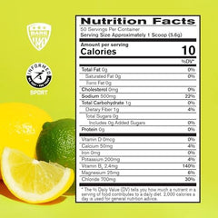 BPN Electrolytes label highlights natural lemon-lime flavor and sugar-free formula.