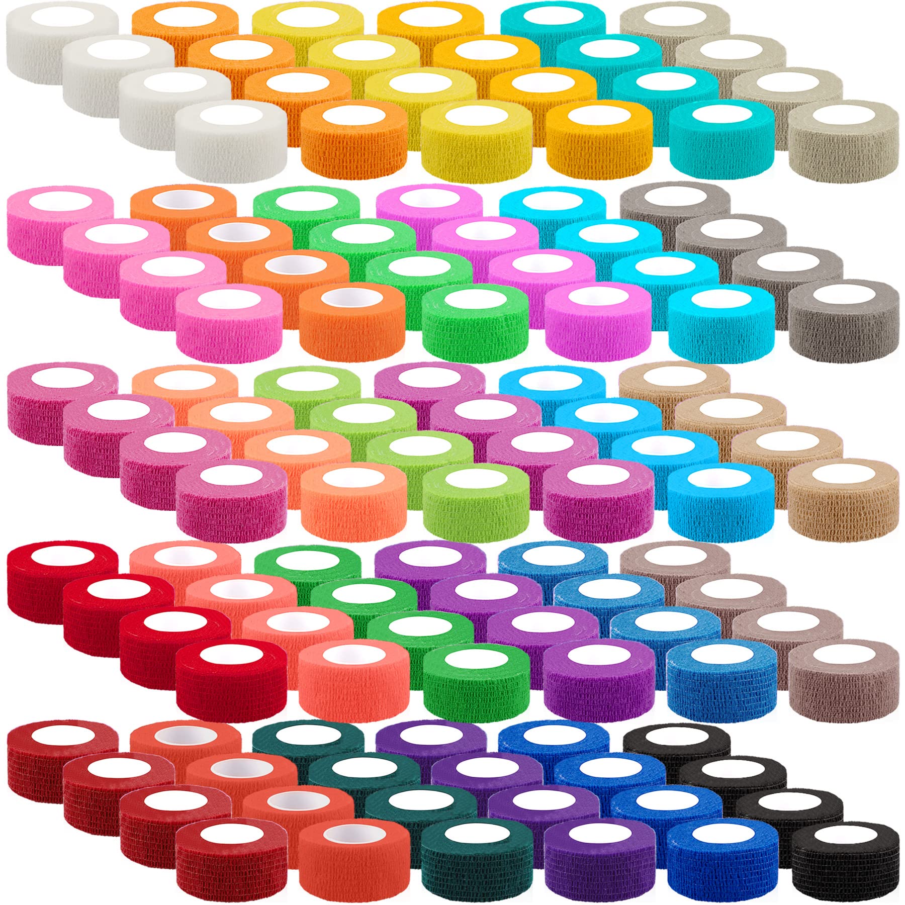 BQTQ 120-roll self-adhesive bandage wraps in vibrant colors for versatile sports support