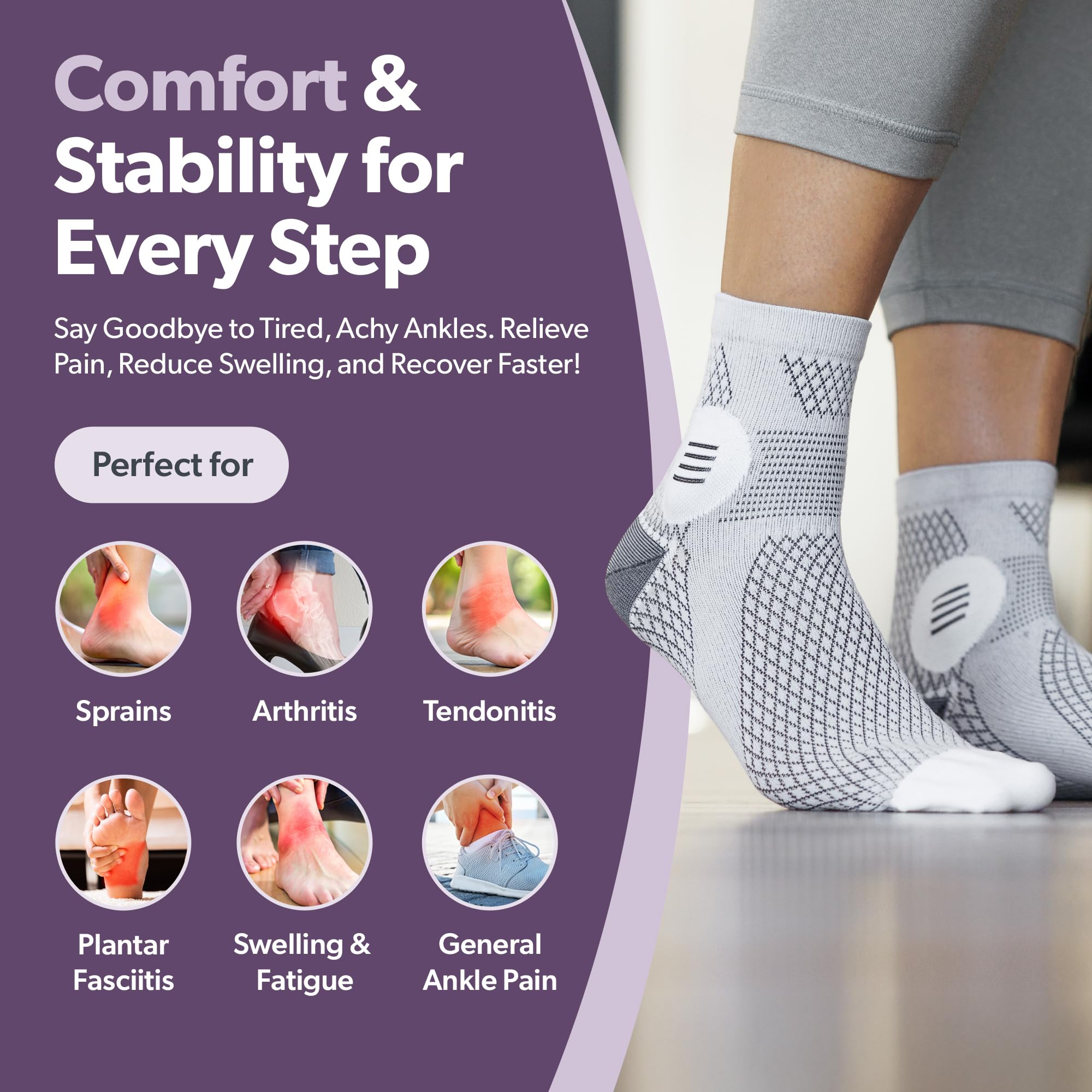 BraceAbility medias confort-fit tecnologia, tela suave y transpirable para pies frescos