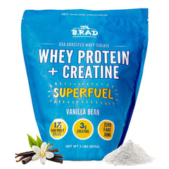 B.rad Superfuel grass-fed whey tub for clean protein supporting lean muscle