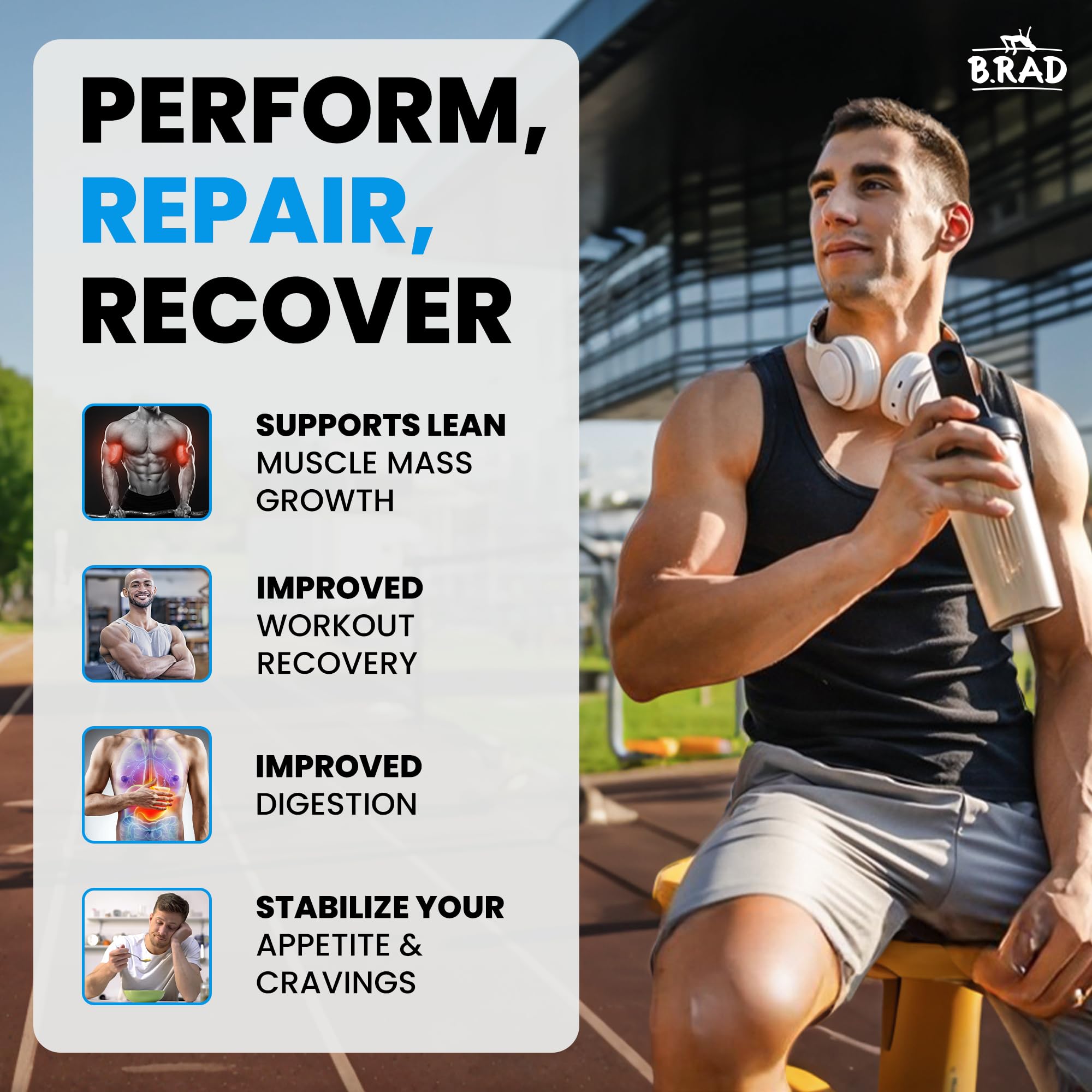 B.rad Superfuel vanilla bean powder with tasty, smooth shakes