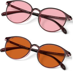 BRADDELL OPTICS Indoor FL-41 Rose glasses reduce glare for migraine relief.