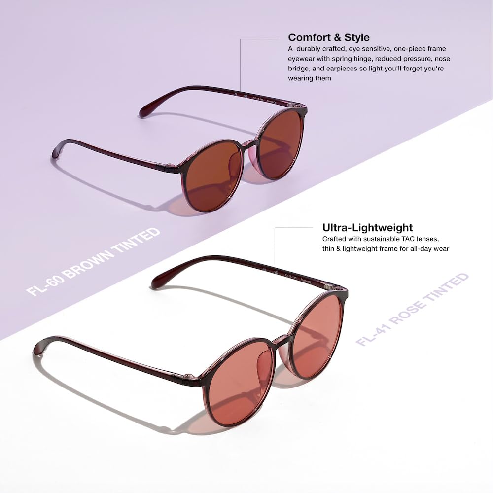 BRADDELL OPTICS Outdoor FL-60 Brown tint blocks harsh fluorescent light.