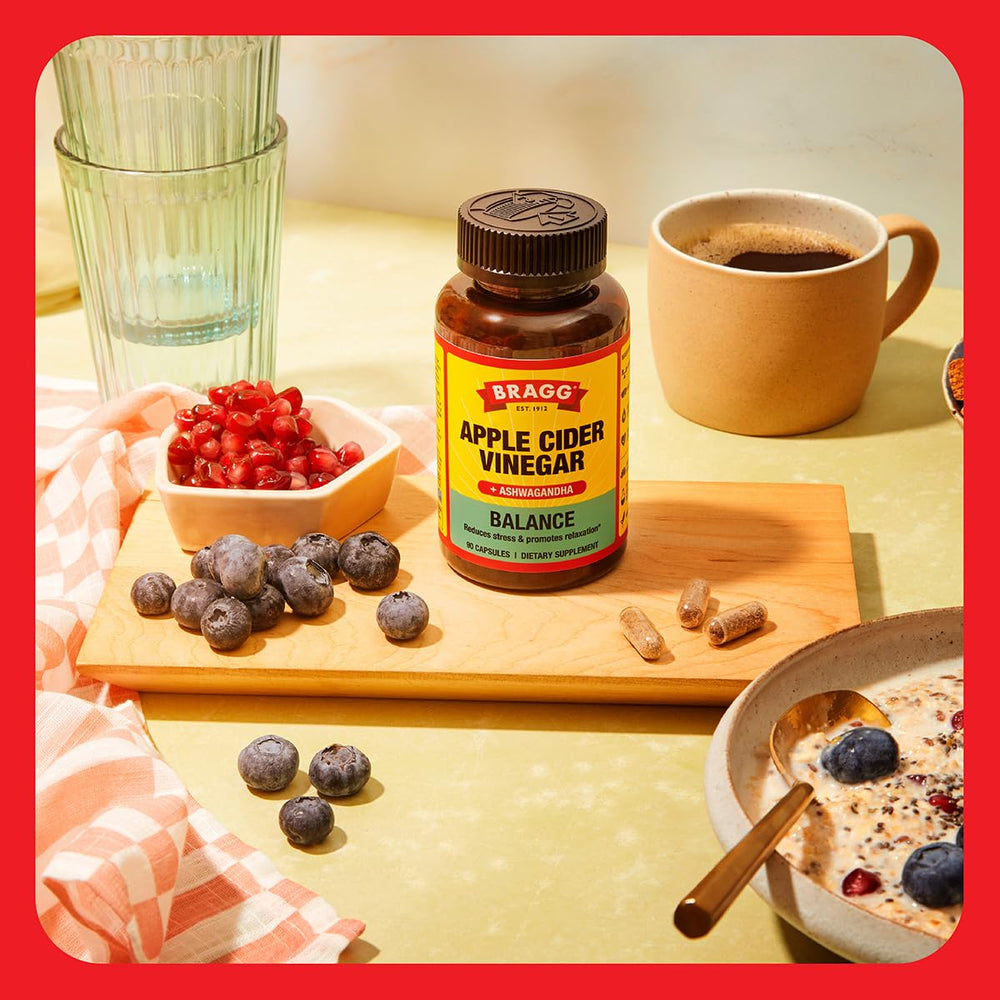 Bragg Daily Balance gummies vs capsules comparison image for acetic acid content.