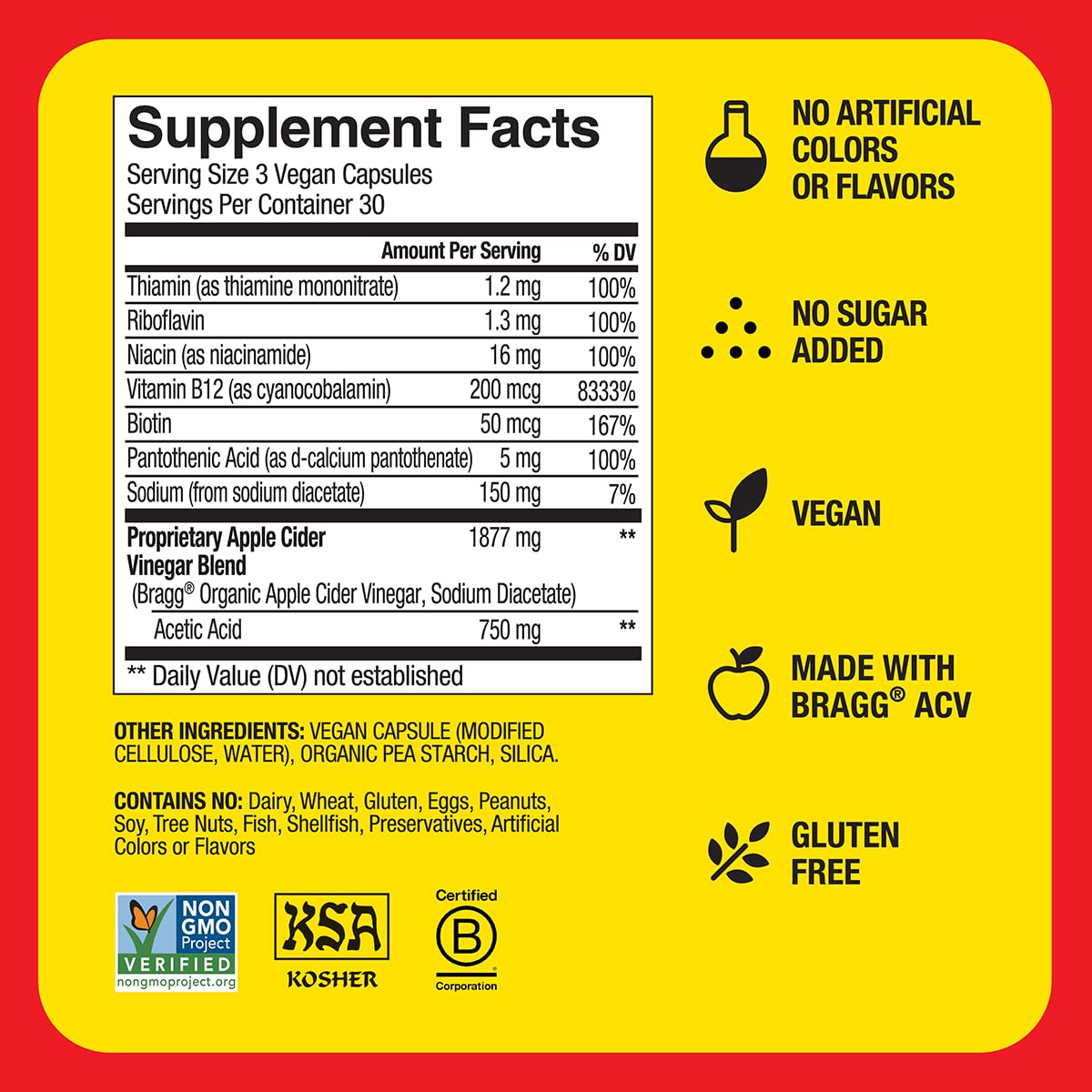 Bragg Energy ACV capsules on a modern kitchen counter.