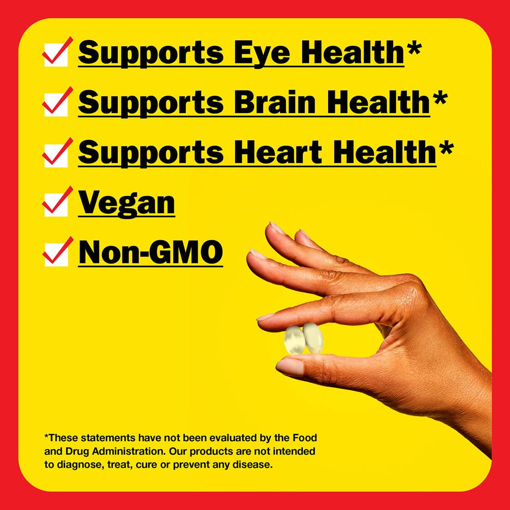 Bragg Omega-3 algae-sourced DHA and EPA illustrating plant-based heart and brain support
