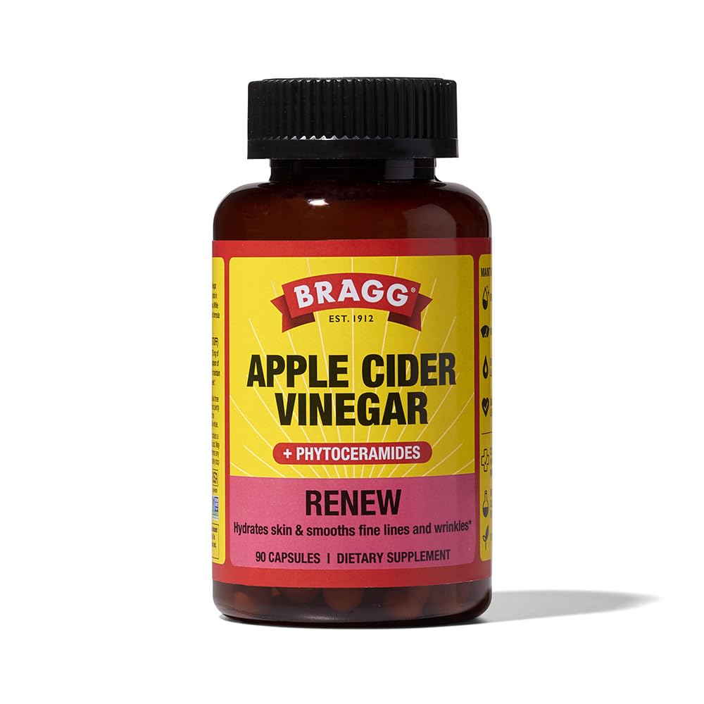 Bragg Renew bottle with capsules for convenient daily hydration support.
