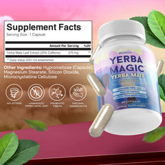 Brainista Yerba Magic capsules pour into hand for sustained focus.
