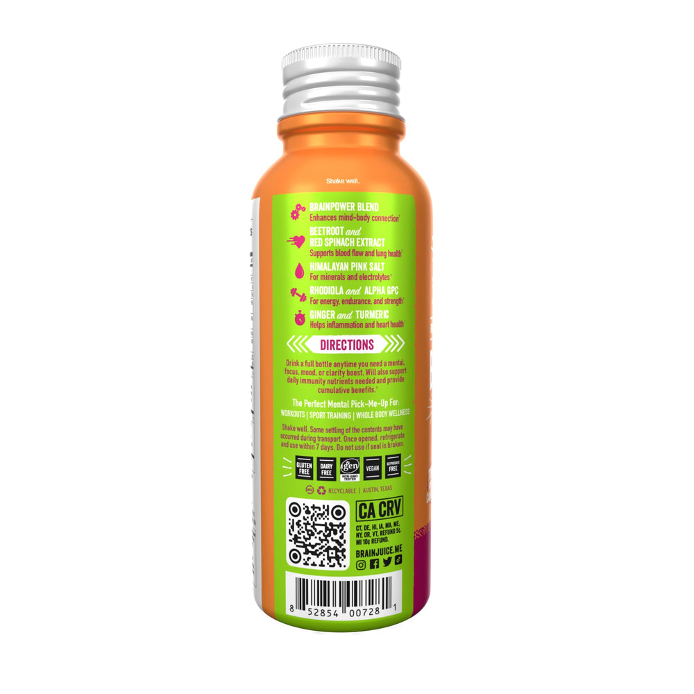 Athlete uses BrainJuice Active shot for renewed focus during training.