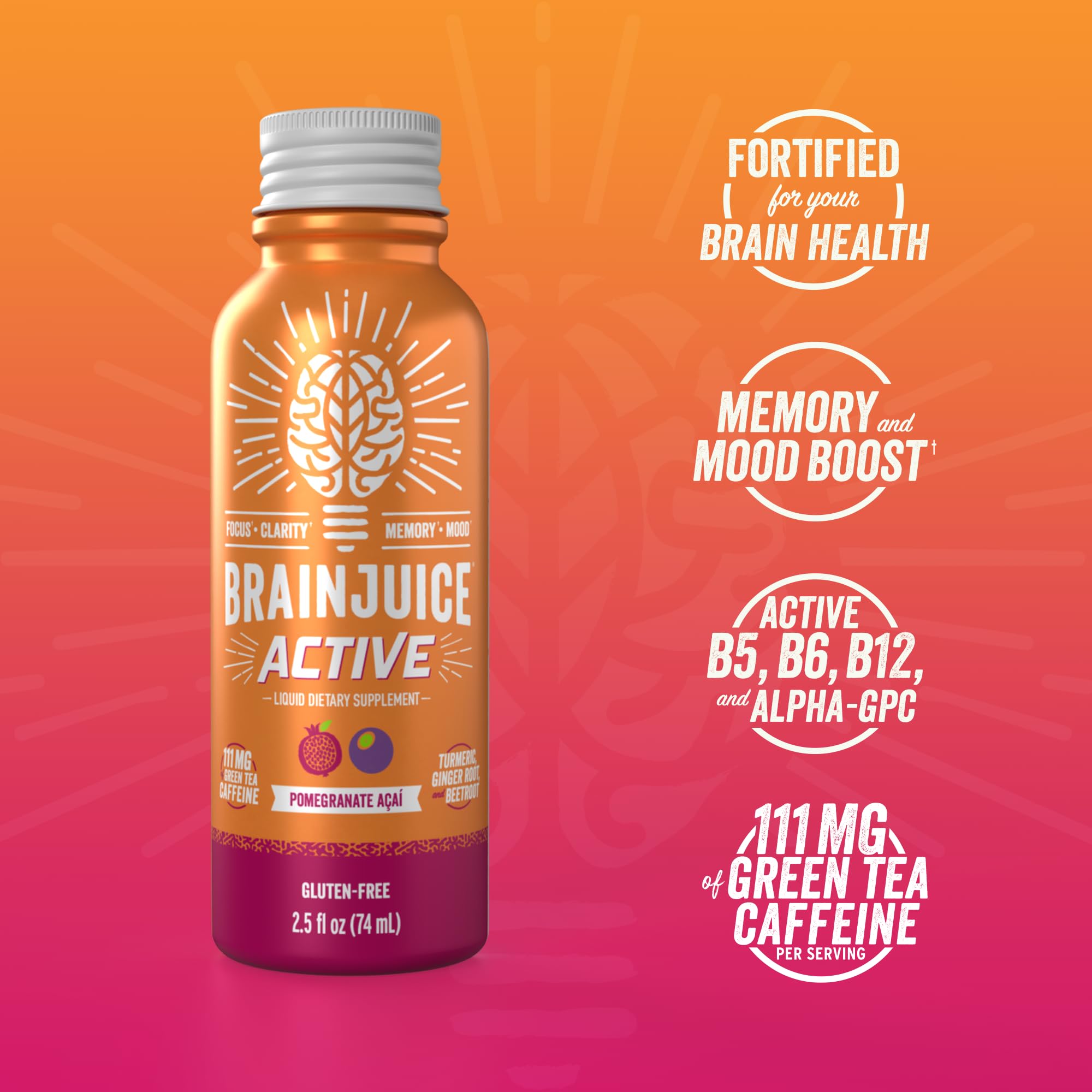 Pouring BrainJuice Active shot into a glass for quick energy before training.