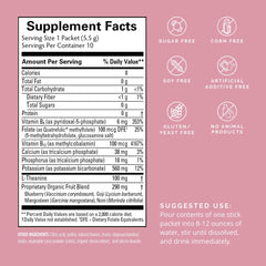 BrainMD Dr Amen on-the-go berry packet opened showing powder for quick clarity.