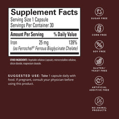 BrainMD Dr Amen Iron capsules close-up; gentle absorption.