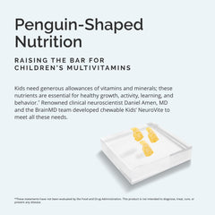 BrainMD NeuroVite bottle label highlights gluten-free multivitamin for kids