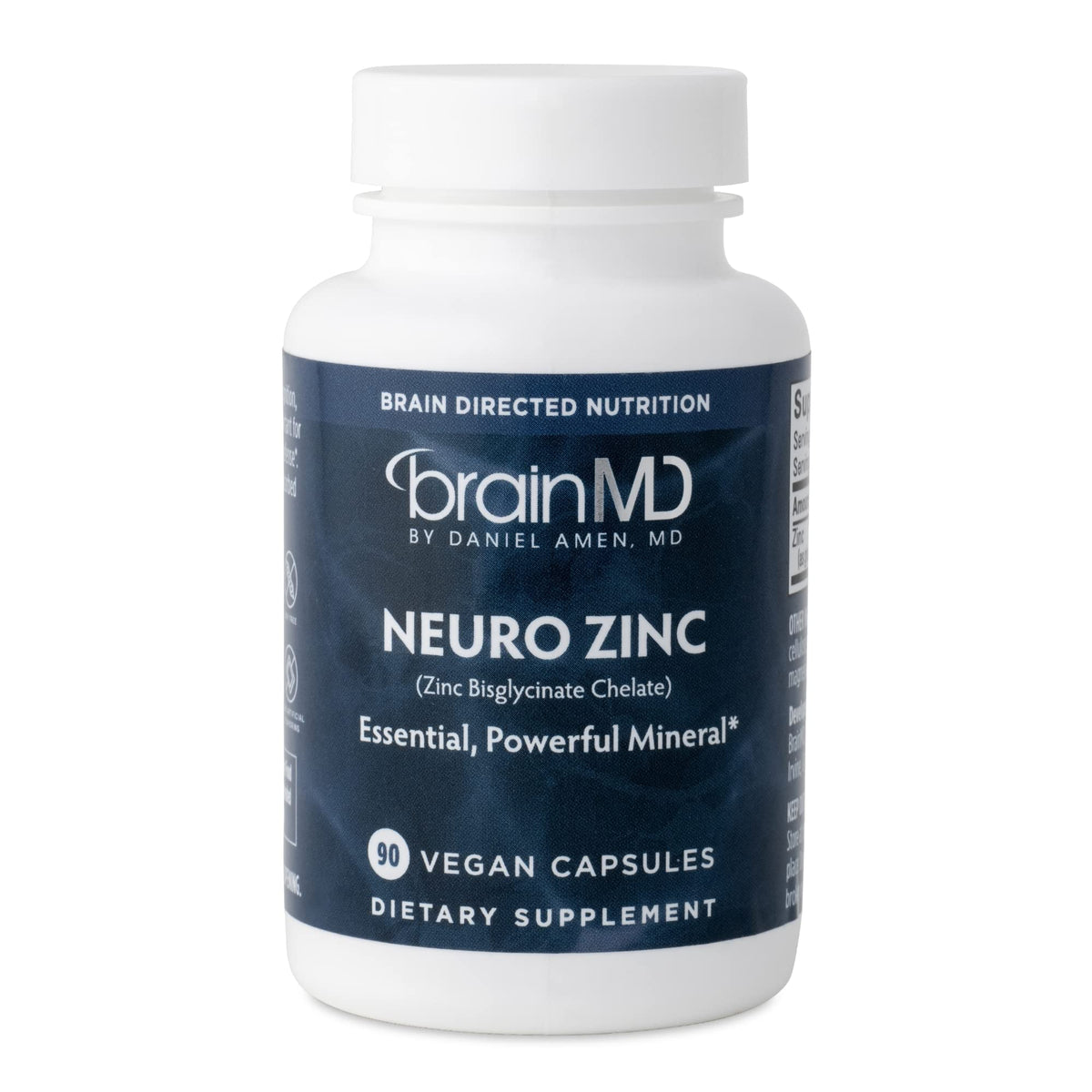 BrainMD Dr Amen Neuro Zinc bottle front for daily immune and brain support