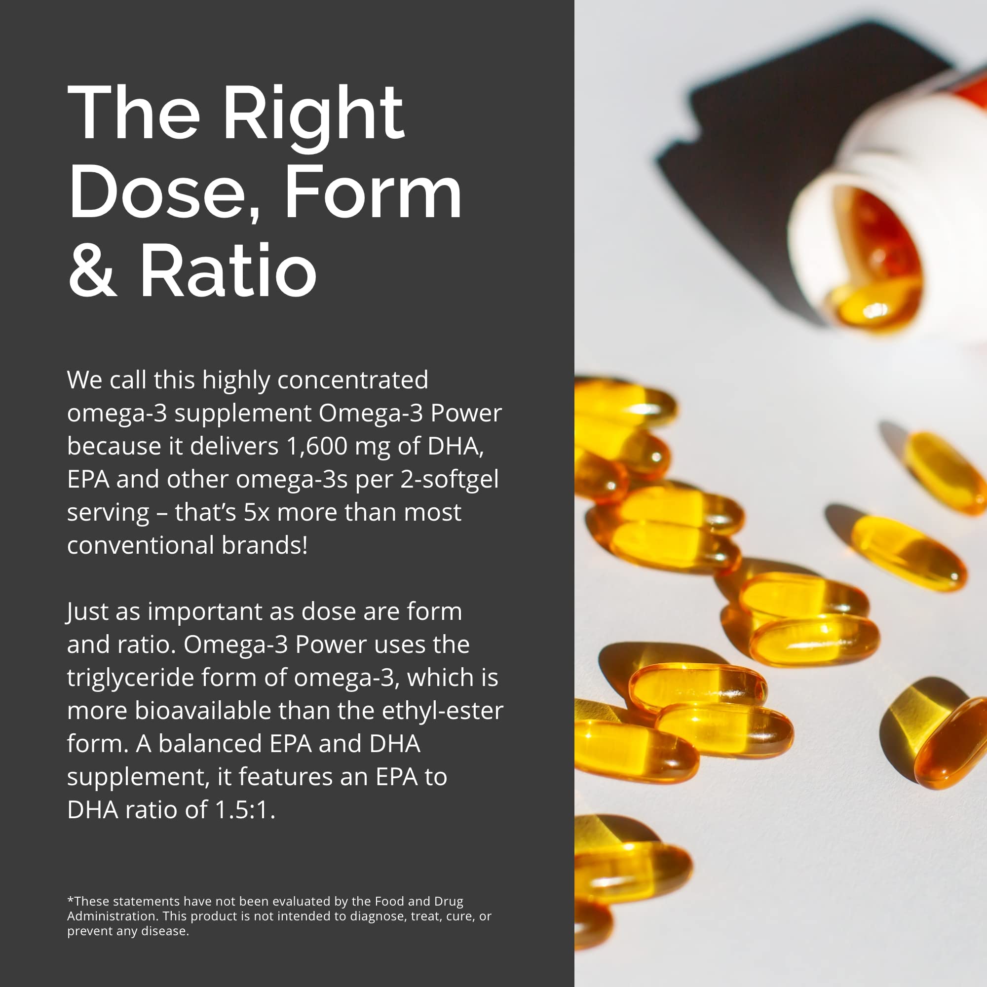 BrainMD Omega-3 Power gluten-free formula on a clean bottle.