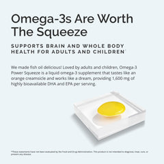 BrainMD Omega-3 Power Squeeze pour demonstrates convenient consumption without capsules