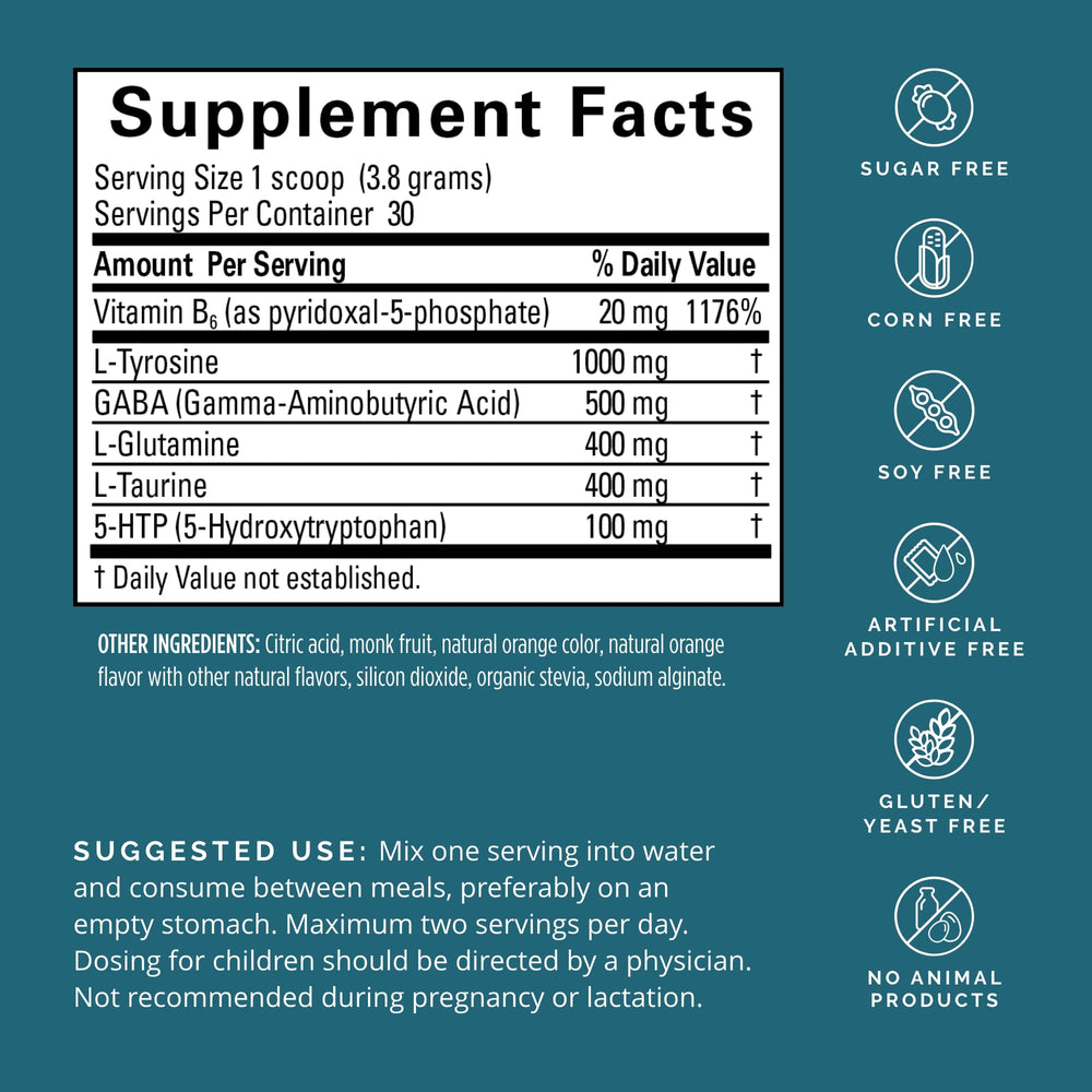 BrainMD NeuroLink powder label close-up highlighting gluten-free formula.