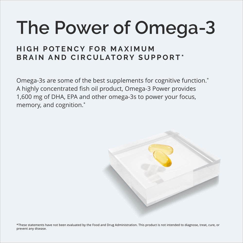 Omega-3 Power label detail; purity and Norway-sourced fish oil.