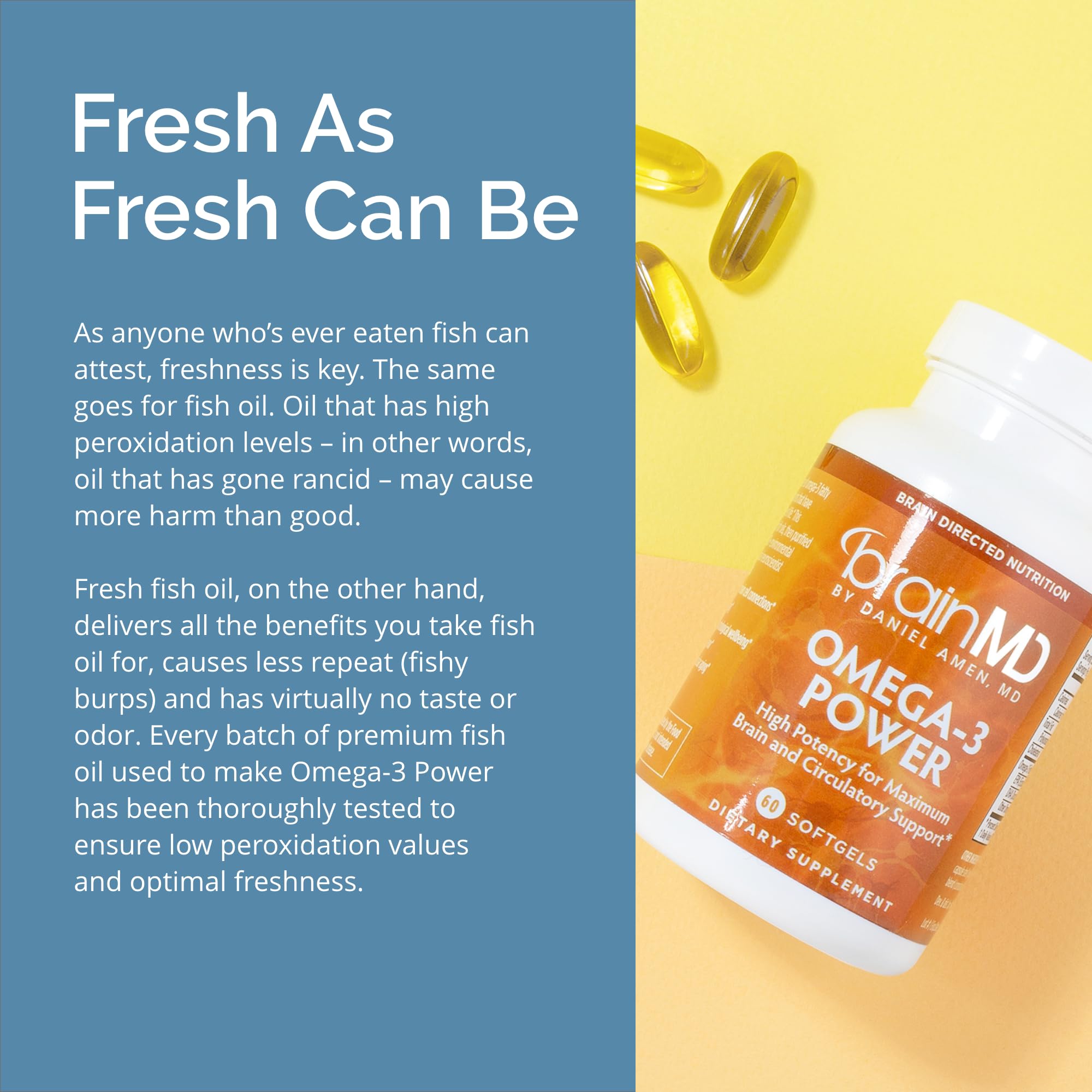 BrainMD Omega-3 Power serving idea for daily routine.