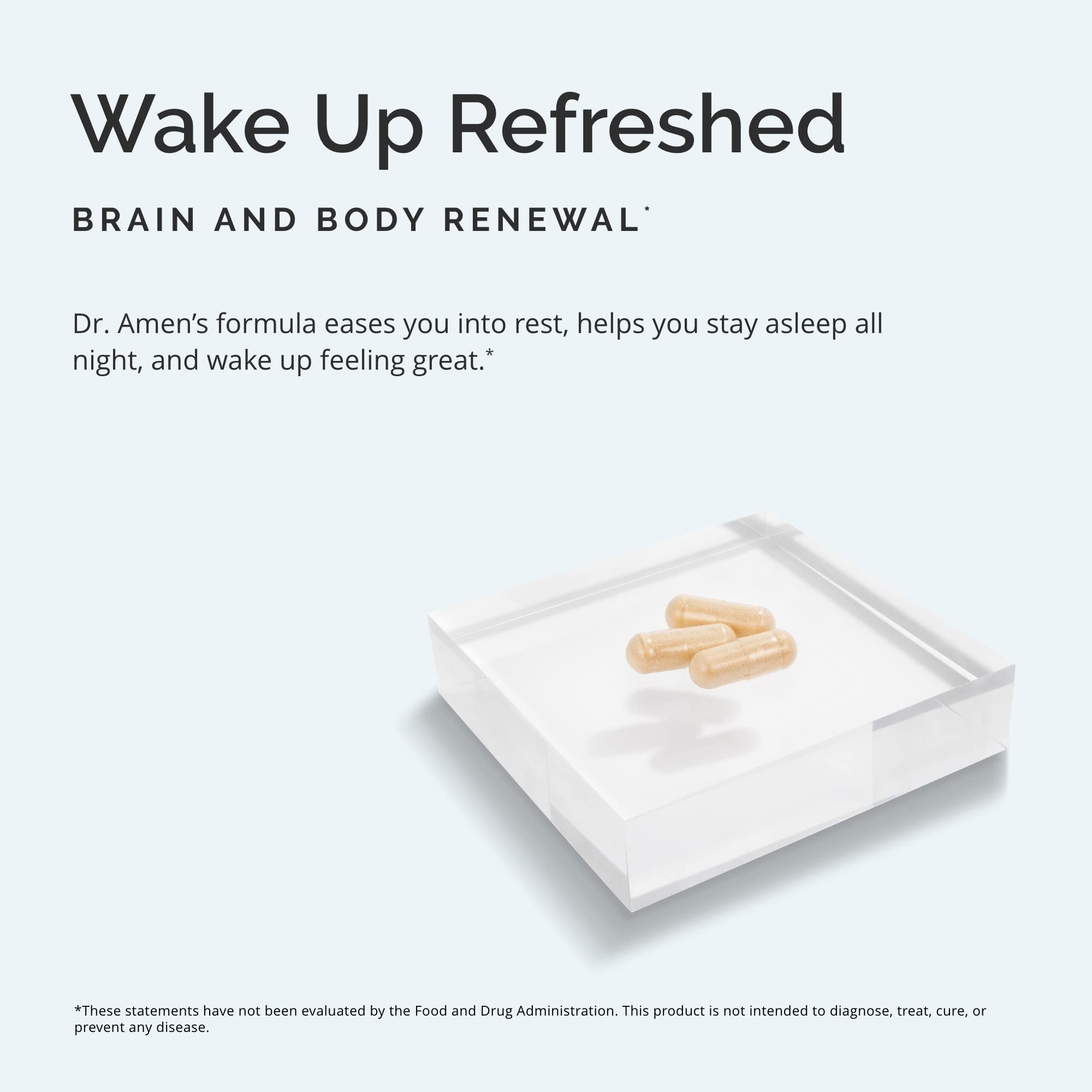 BrainMD Restful Sleep capsules closeup highlighting soft vegan capsules.