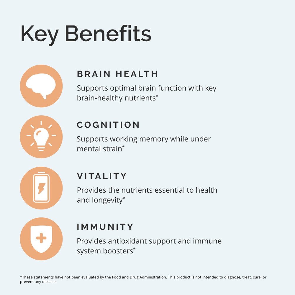 BrainMD Smart Mushrooms serving scoop demonstrates easy daily mix into beverages.