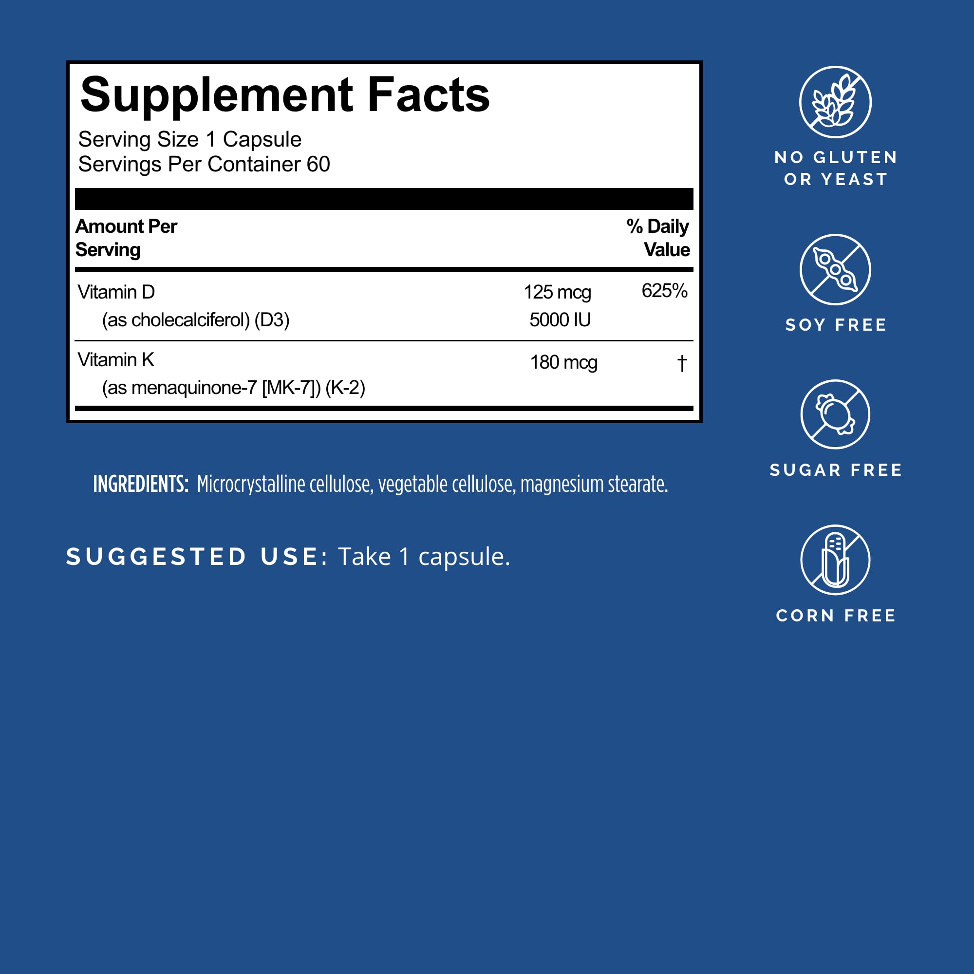 BrainMD Vitamin D3 + K2 capsules close up for easy daily intake
